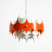 Beautiful small original 1960s Space Age metal pendant lamp by Doria
