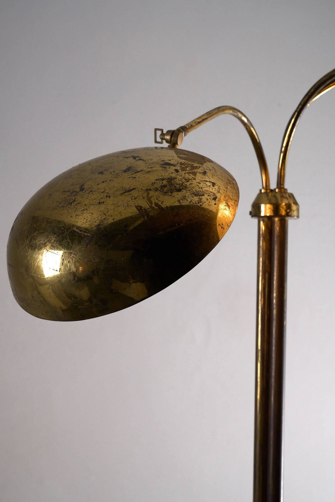 Mid-century Russian floor lamp with three adjustable brass shades
