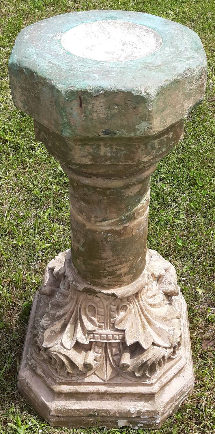 Holy water font on stone column (17th century)