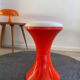 Tabouret tam tam rouge orange vintage