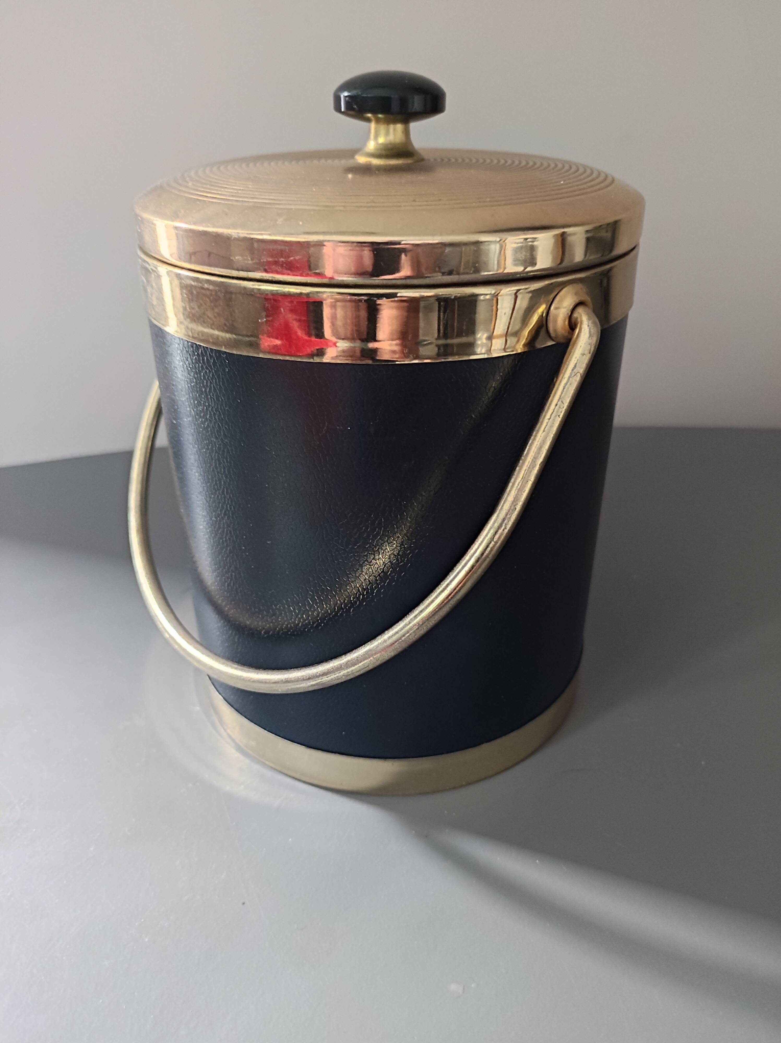 Ice bucket ice cubes decoration imitation black metal gold vintage