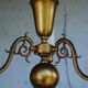 Dutch golden brass chandelier with 3 arms of light