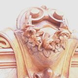 Pediment carved in walnut
