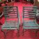 Pair of garden armchairs in wood and iron – Antique work from the late 19th century