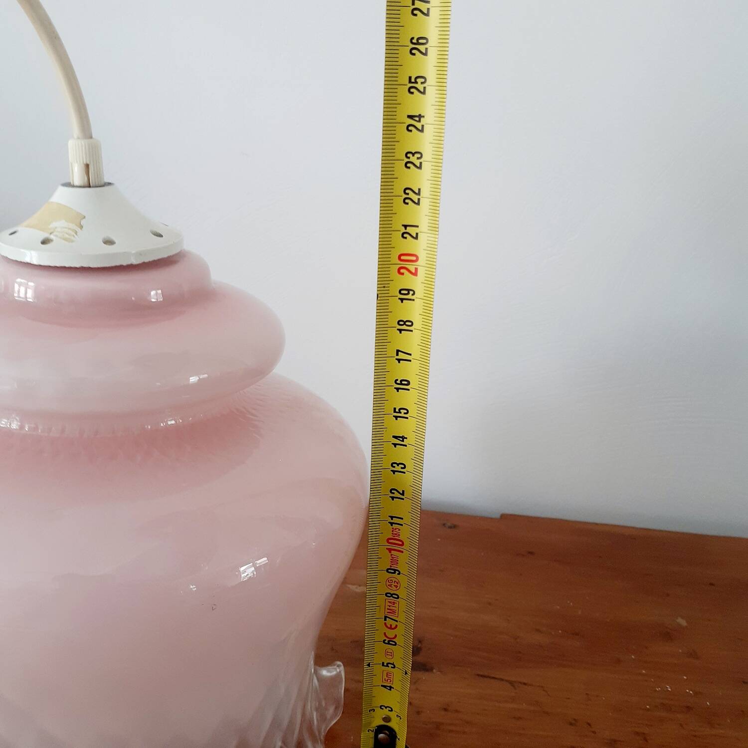 Opaline glass chandelier