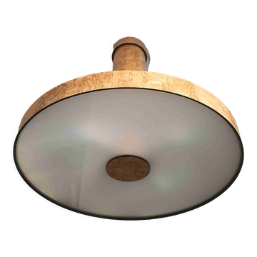 Hanging chandelier, birch root veneer