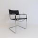 Set of 6 leather cantilever chairs