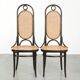 Set of 2 original vintage Thonet design webbing dining chairs with bentwood