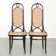 Set of 2 original vintage Thonet design webbing dining chairs with bentwood
