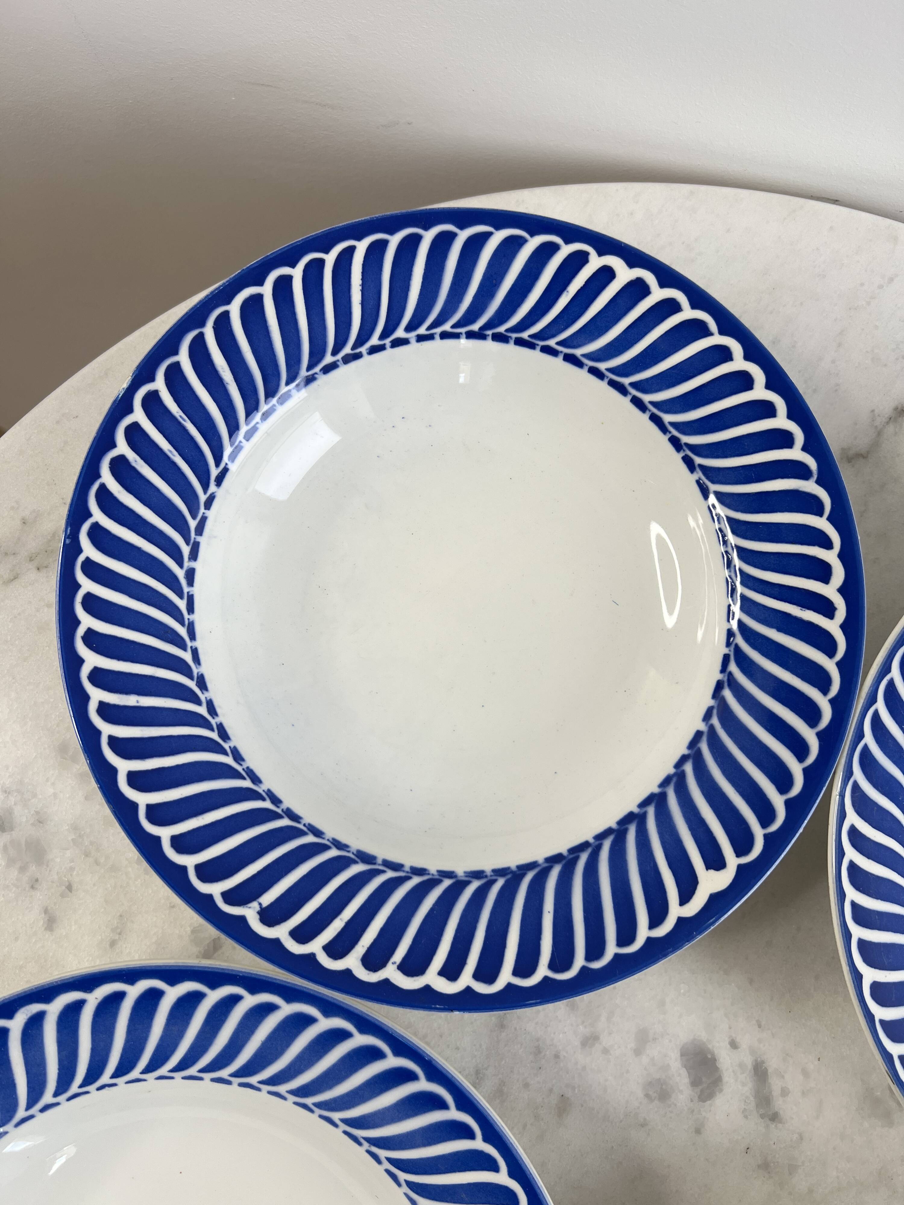 Set of 4 deep plates Sarreguemines Jacquot