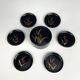 Coasters and their vintage black lacquered wooden box