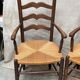 Pair of straw armchairs
