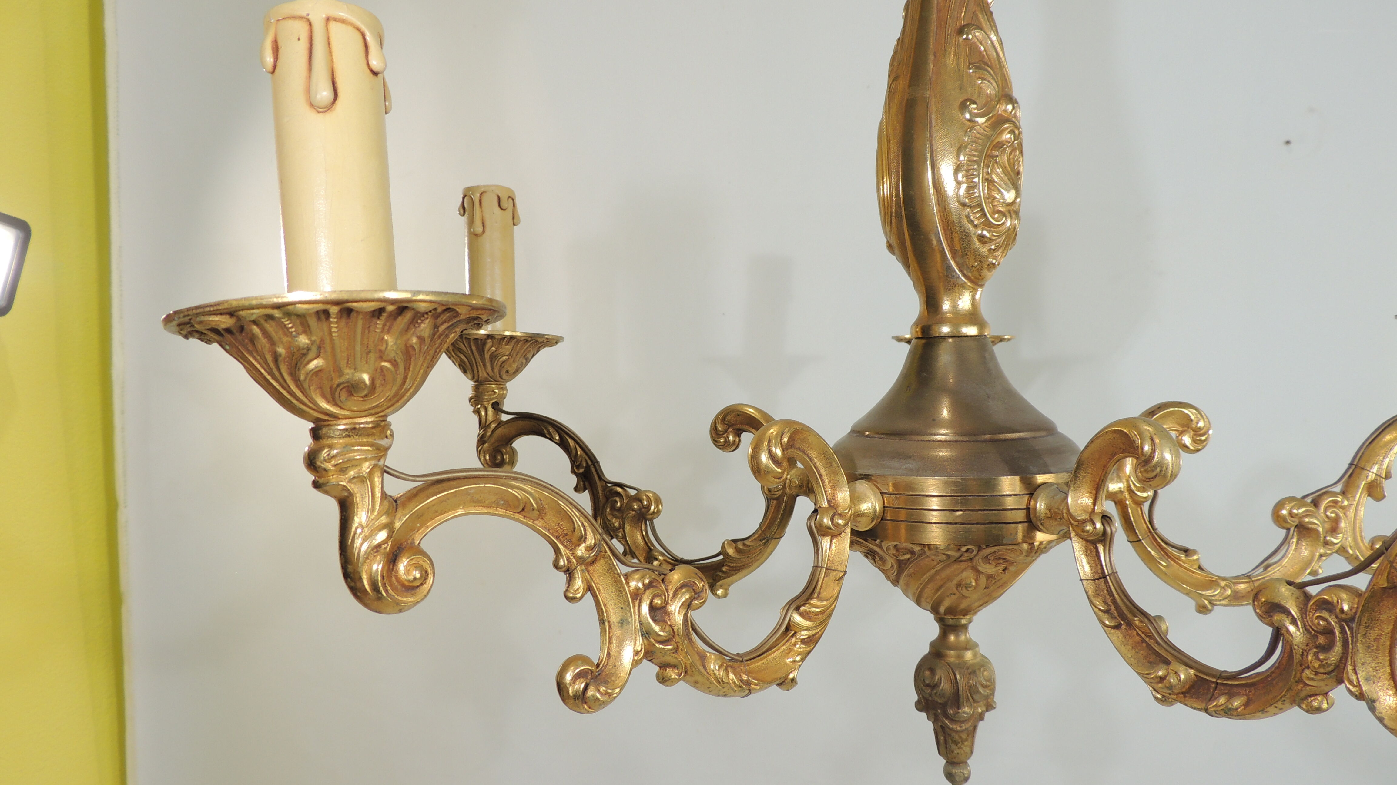 Bronze vintage five-pointed chandelier