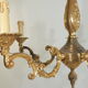 Bronze vintage five-pointed chandelier