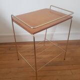 Metal and wood end table