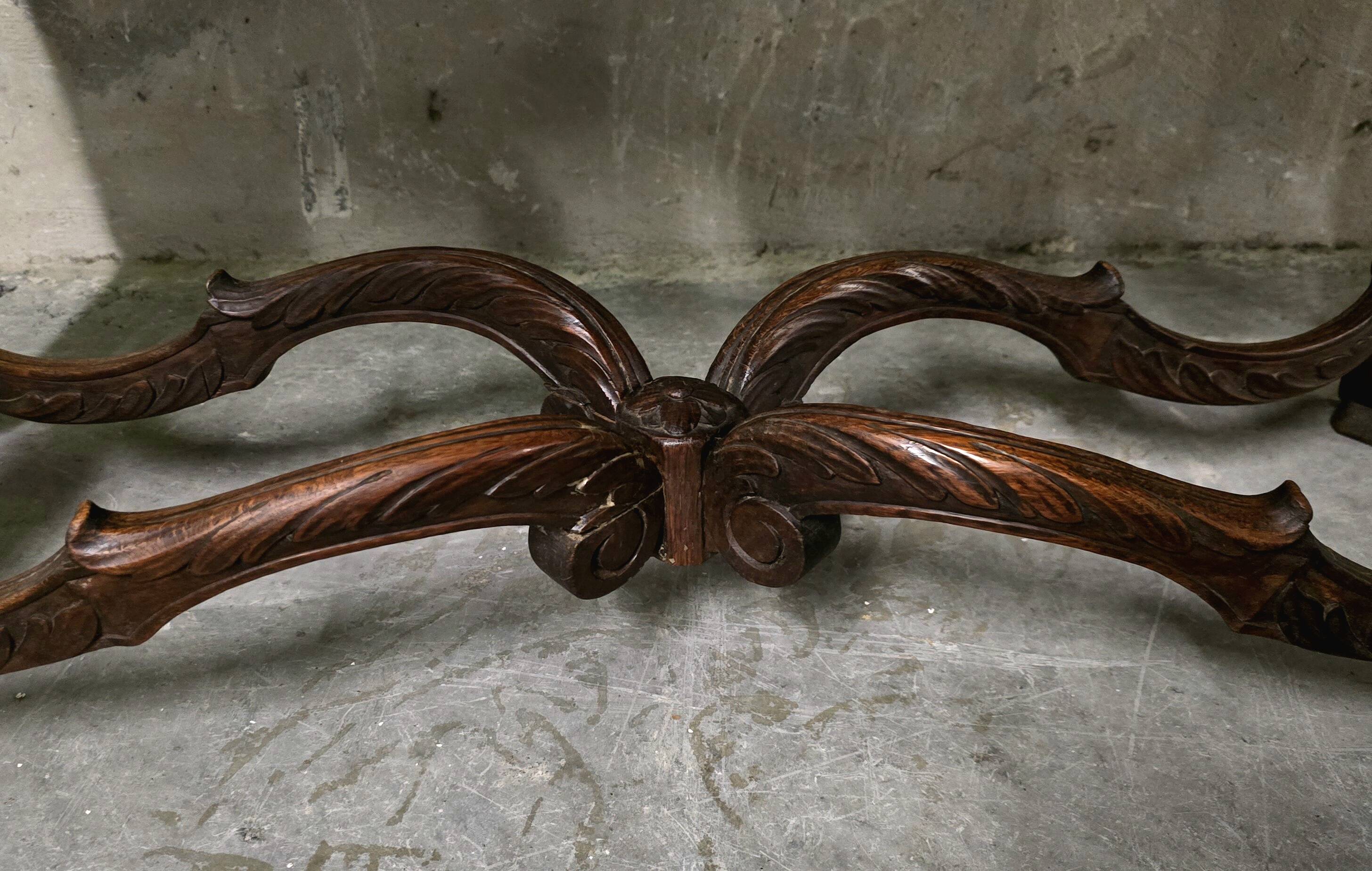 Oak side table – Louis XV style – late 19th century