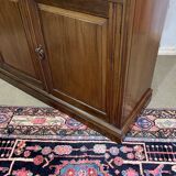 English walnut two-body library from the early 20th century.