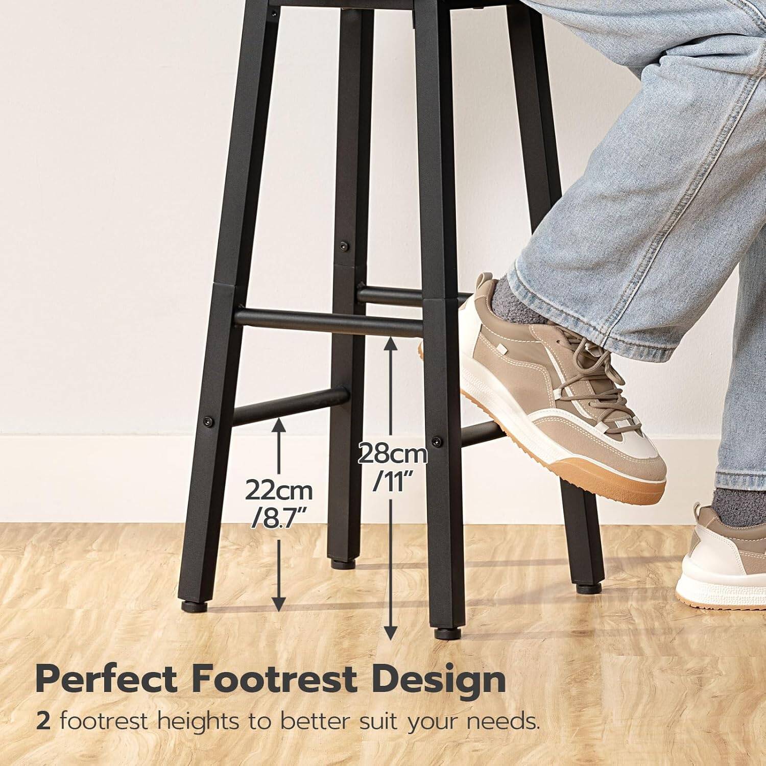 lot de 2 Tabourets de bar marron