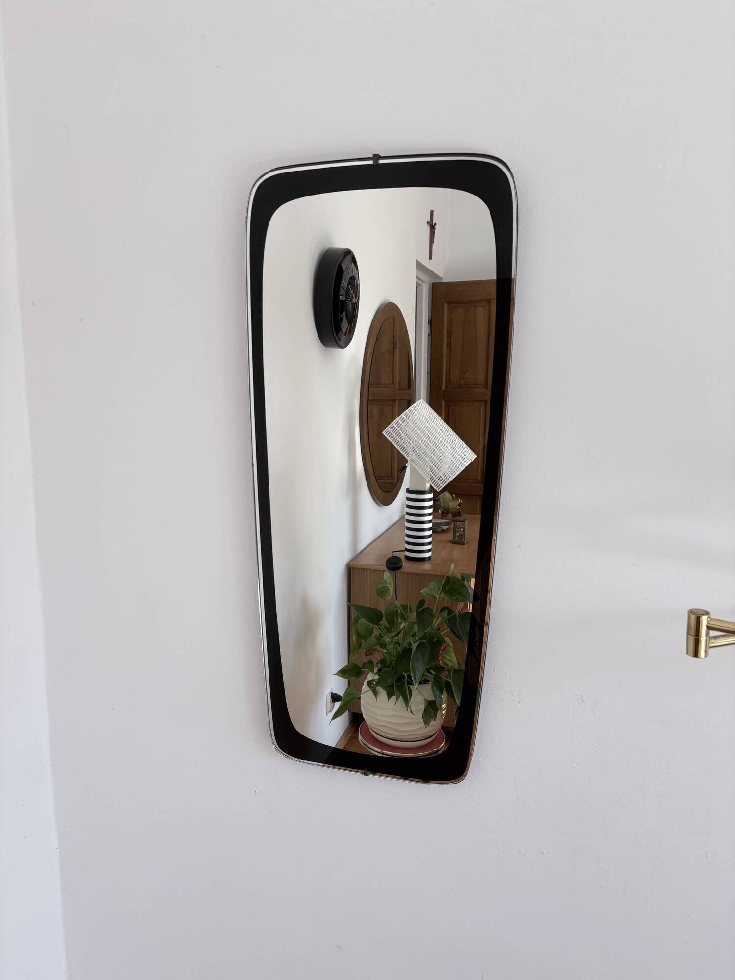 Large, asymmetrical Rockabilly-style crystal mirror, 1960s.