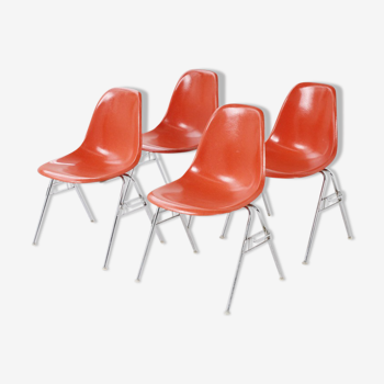 Set de 4 chaises latérales par Charles & Ray Eames pour Herman Miller