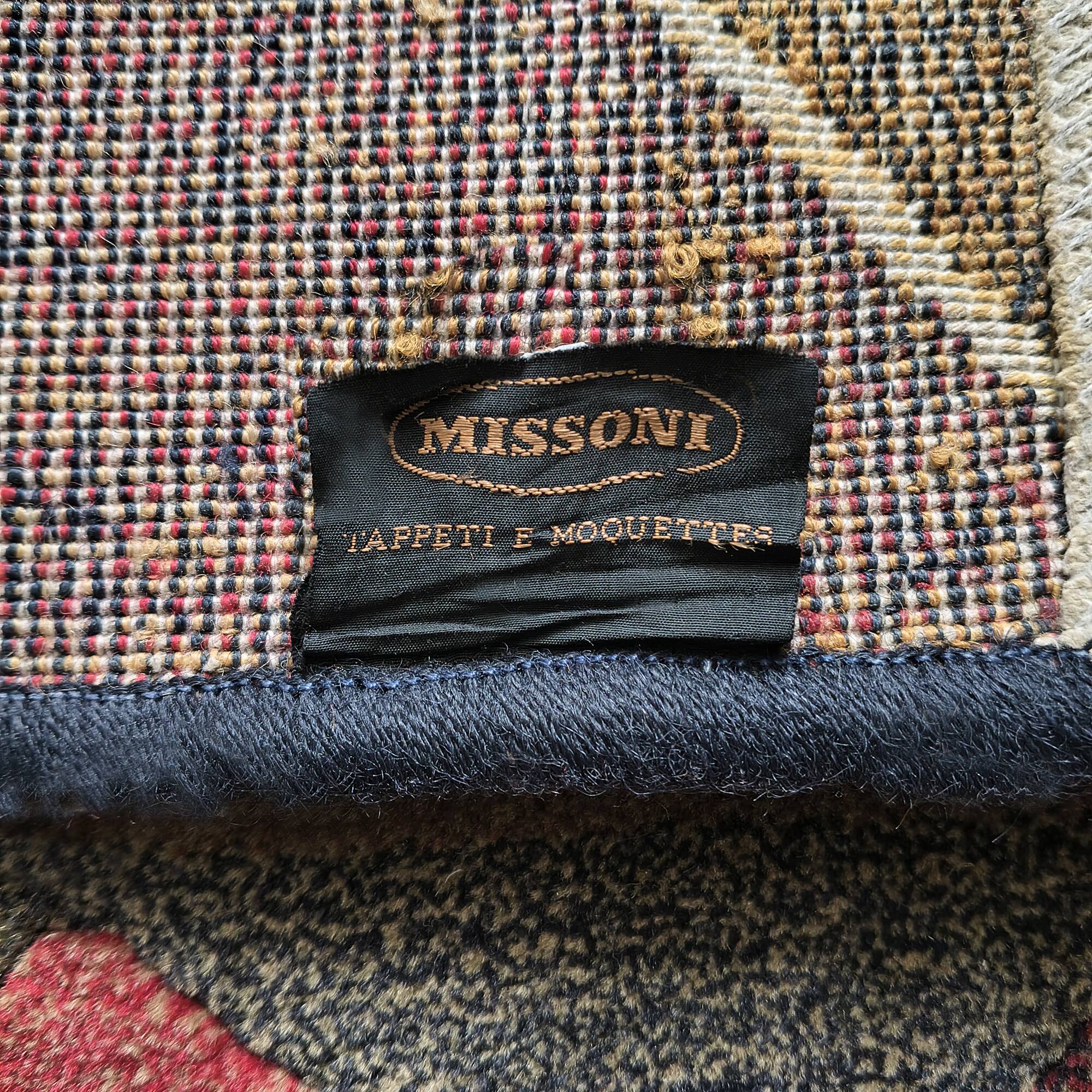Tapis en laine géométrique italien "Luxor" des années 1980 par Missoni pour T&J Vest
