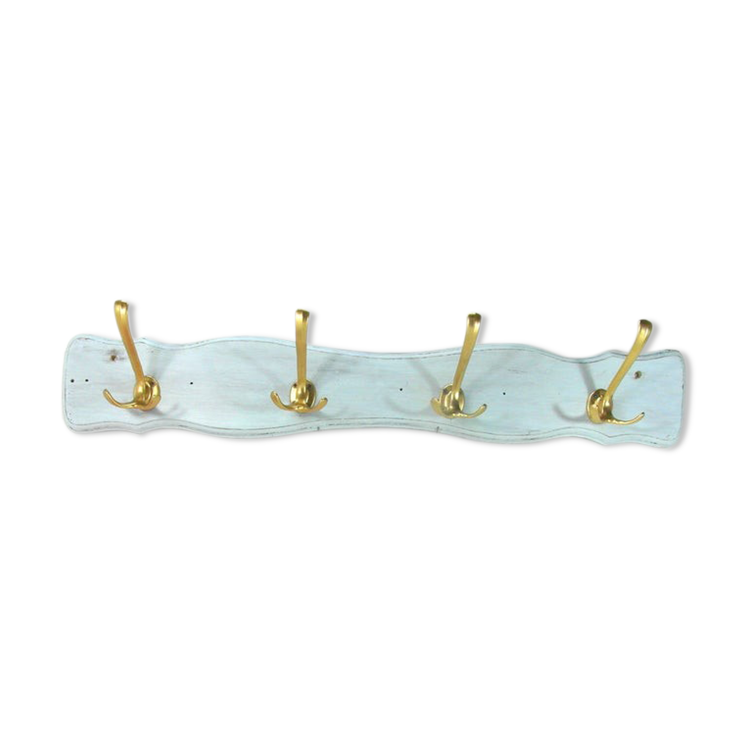 Porte manteaux à 4 crochets en bois et metal