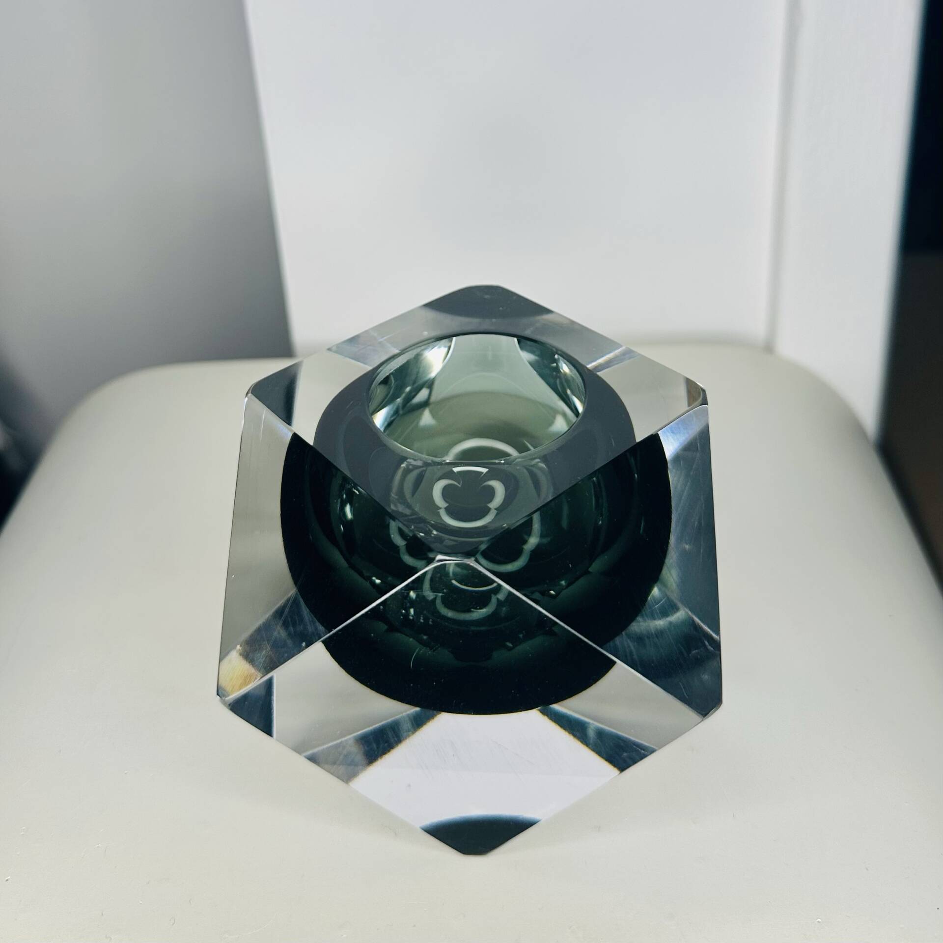 "Vintage Candle Holder" Diamond" Murano F. Poli