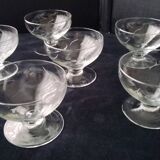 6 Vintage Low Champagne Glasses