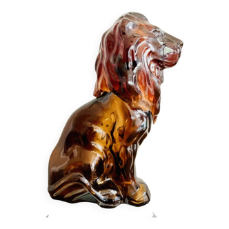 Vintage 70s collector's perfume bottle Lion Avon Black Suede