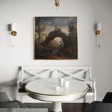 Antique French landscape painting from the 18th century