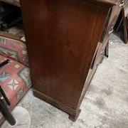 Antique 19th-century wooden chest of drawers with a marble top