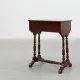 Louis Philippe Side Table with Two Drawers and Turned Twin Legs, France, 18