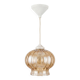 Suspension en verre soufflé ambré côtelé - années 1970
