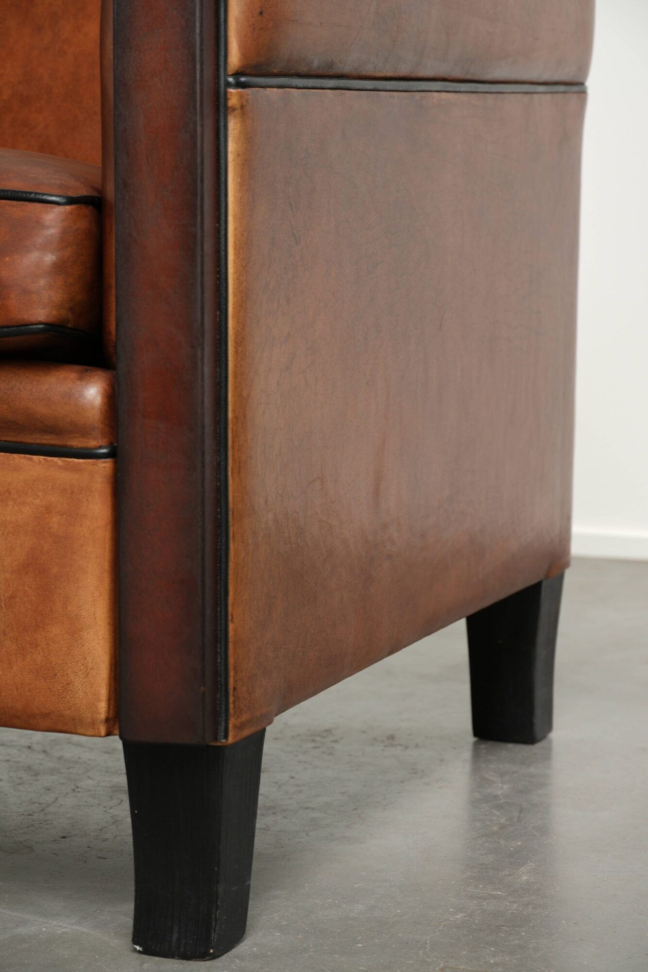 Very interesting sheepskin Art Deco design armchair with a great design