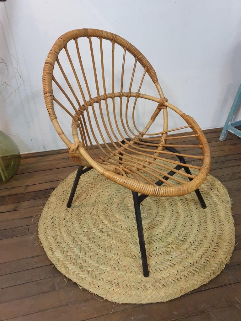 Osier basket armchairs in bamboo rattan