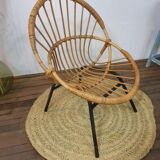 Osier basket armchairs in bamboo rattan