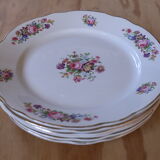 6 vintage floral plates Digoin & Sarreguemine