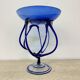 Josefina Krosno Poland Blue Art Glass Jellyfish bowl