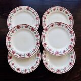6 vintage ironstone dinner plates from Céranord Saint-Amand - Monique