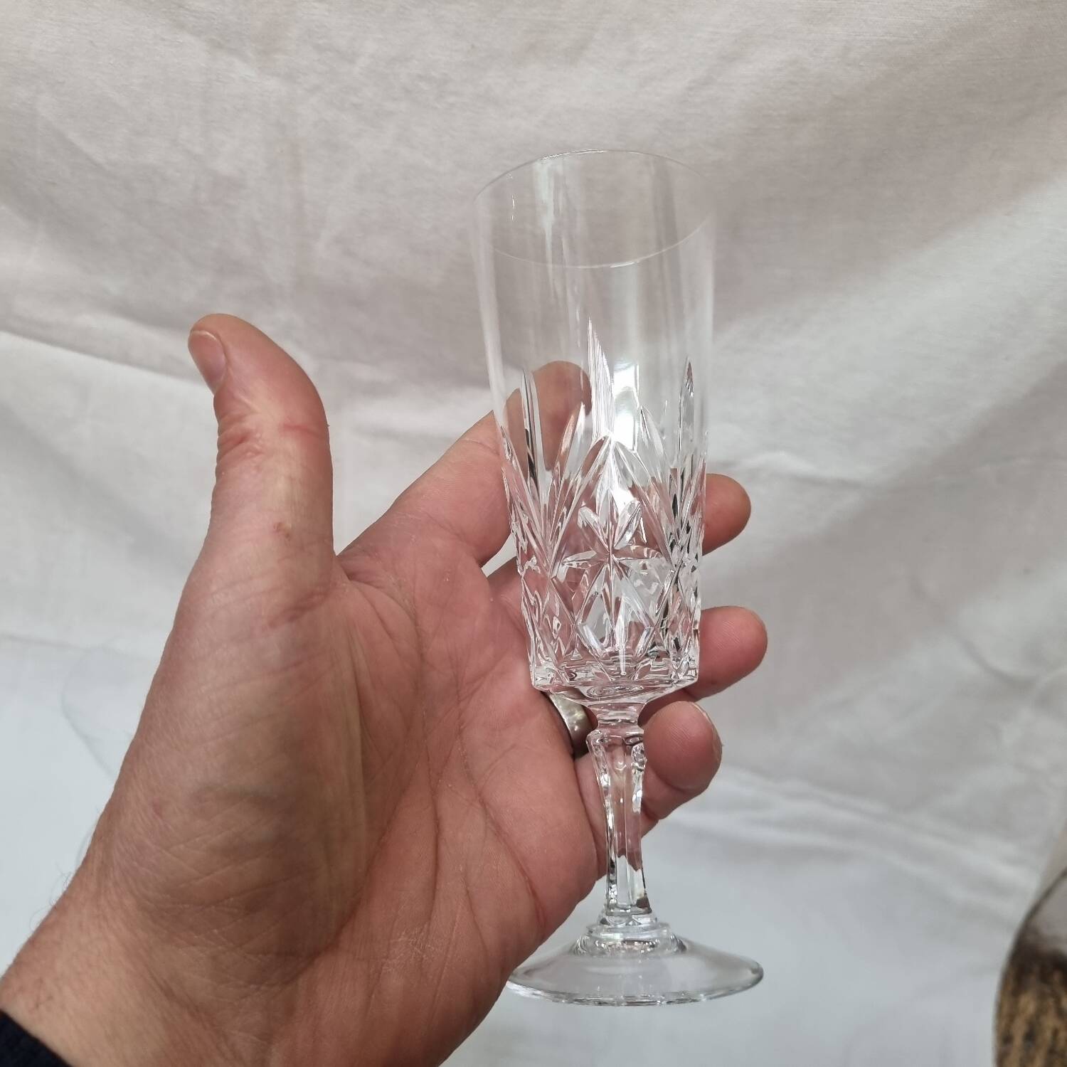 9 flûtes à champagne cristal de 1980