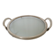 Glass and silver-plated metal tray