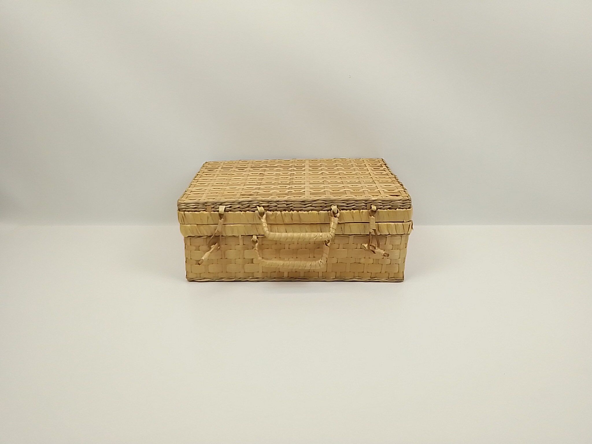 Rectangular wicker case 2 handles