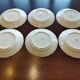 12 flat plates Villeroy & Boch Mettlach celadon green and vintage gold 1960s