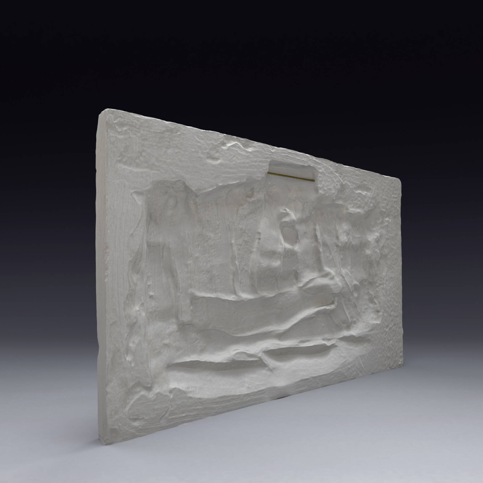Plaster depicting two cows and a calf, based on an Egyptian fresco.