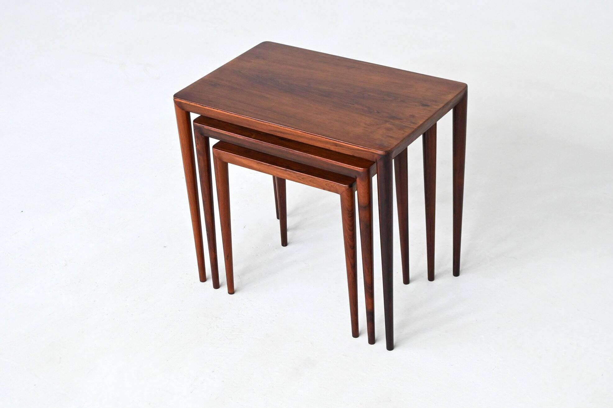 Severin Hansen nesting tables in rosewood Haslev Denmark 1960