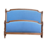 Upholstered bed Louis XVI blue velvet style