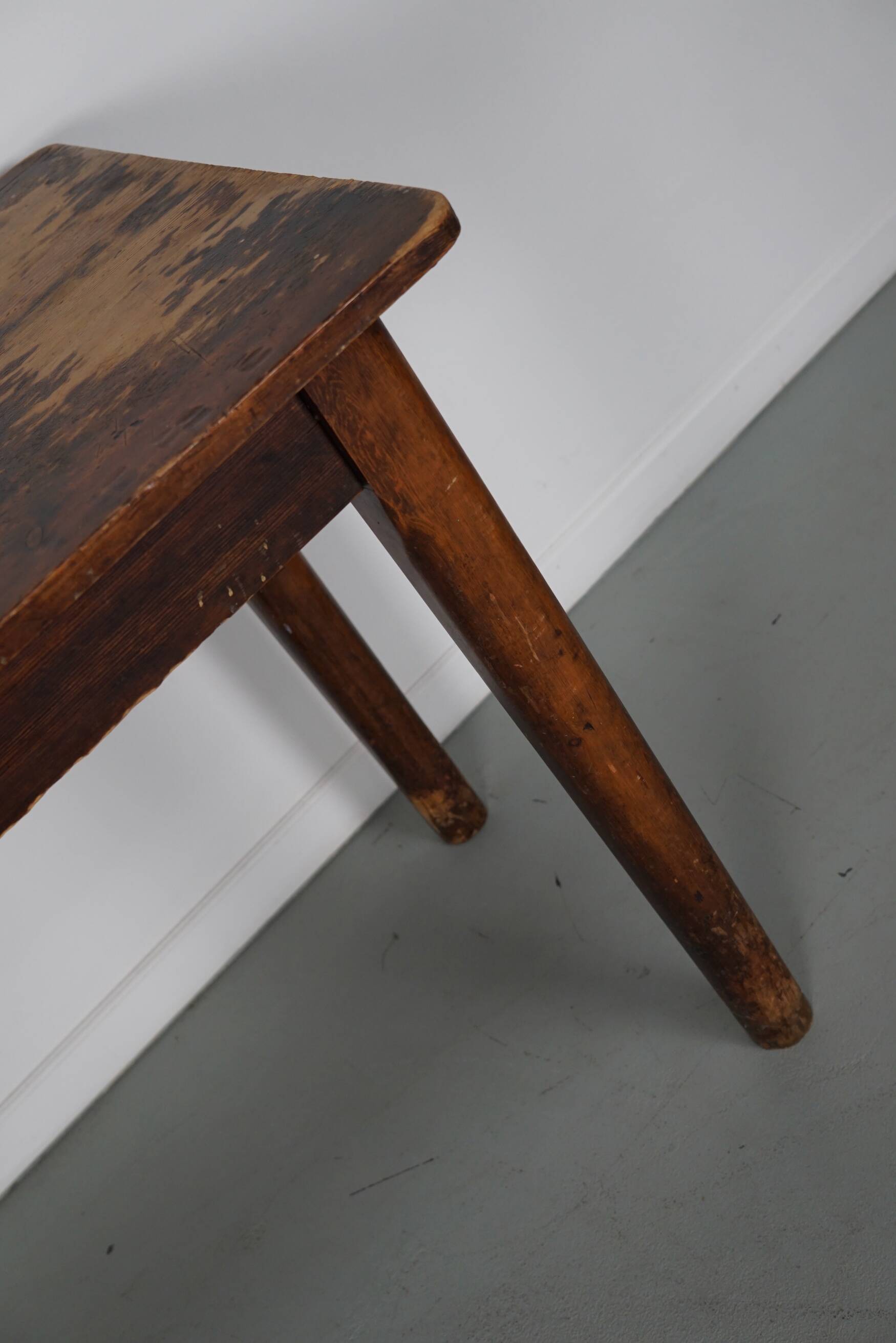Vintage French Rustic Farmhouse Pine Side Table or Desk, 1950s