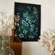 Peinture A4 Feuillages et fleurs bleues