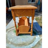 Bedside table, oak magazine rack