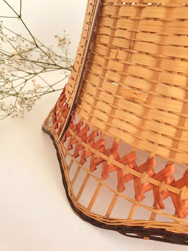 Vintage woven wicker pendant light